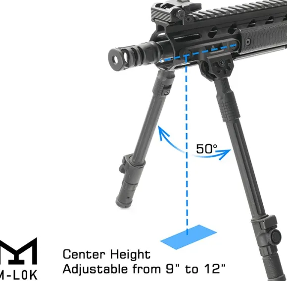 Leapers UTG Recon Flex II Bipod 9"-12" Center Height M-LOK ampumatuki