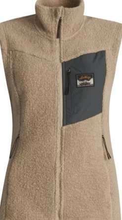 Lundhags Flok Wool Pile Vest naisten fleeceliivi, beige