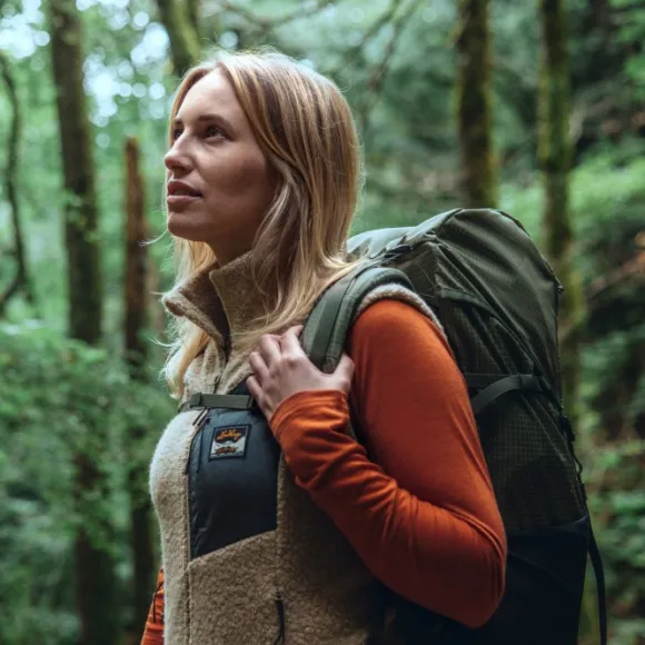 Lundhags Flok Wool Pile Vest naisten fleeceliivi, beige