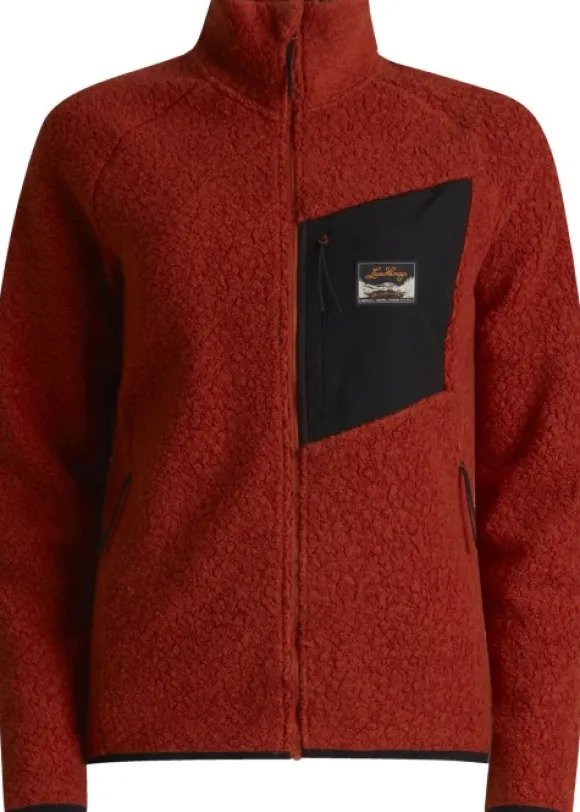 Lundhags Flok Wool Pile Vest naisten fleecetakki, punainen