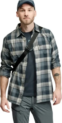 Lundhags Järpen Plaid Flannel Shirt Unisex paita, Dark Sky blue