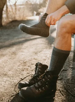 Lundhags Merino Trekking Sock Combo Mid sukat, Light Grey Melange/Black