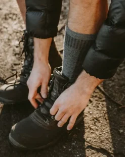 Lundhags Merino Trekking Sock Combo Mid sukat, Light Grey Melange/Black