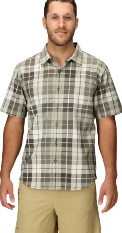 Marmot Men's AirExchange SolarShield Novelty SS Shirt Hickory Nut Wayland Plaid