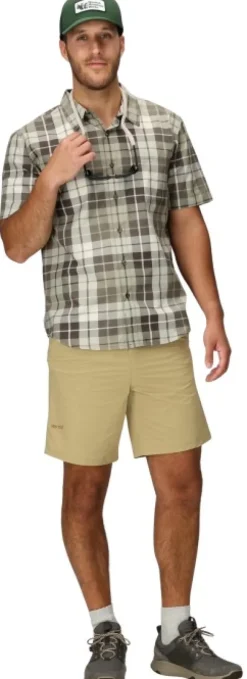 Marmot Men's AirExchange SolarShield Novelty SS Shirt Hickory Nut Wayland Plaid