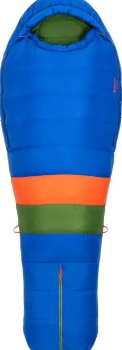 Marmot Sawtooth Lonf extraleveä untuvamakuupussi Dark Azure/Foliage Unisex