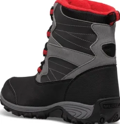 Merrell Kids Outback Snow Boot lasten talvikenkä, musta/harmaa/punainen