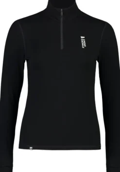 Mons Royale Cascade Merino Flex 200 1/4 Zip naisten kerrastopaita, musta
