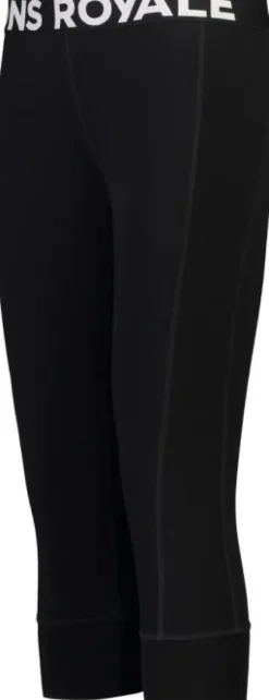 Mons Royale Cascade Merino Flex 200 naisten 3/4-mittaiset kerrastohousut, musta