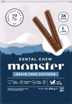 Monster Dog Dental Chew GF hammashoitoherkku kana, L, 28 kpl