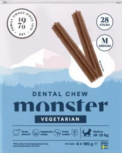 Monster Dog Dental Chew Vegan hammashoitoherkku, M, 28 kpl