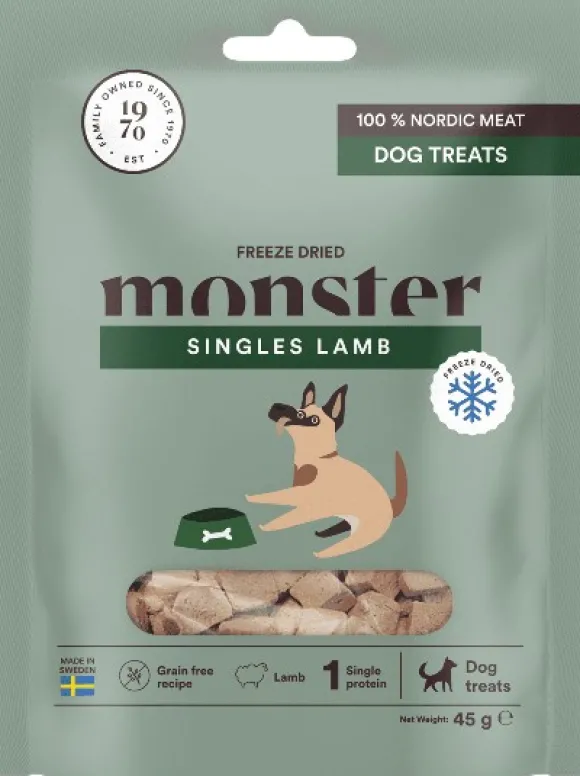 Monster Dog Treats Freeze Dried Lamb pakastekuivattuja makupaloja lammas 45 g