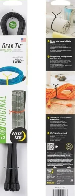 Nite Ize Gear Tie 32-Black 2pk kiinnitysremmit