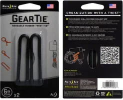 Nite Ize Gear Tie 6-Black 2-pack