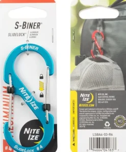 Nite Ize S-Biner SlideLock Aluminum karabiinihaka, koko 4, sininen