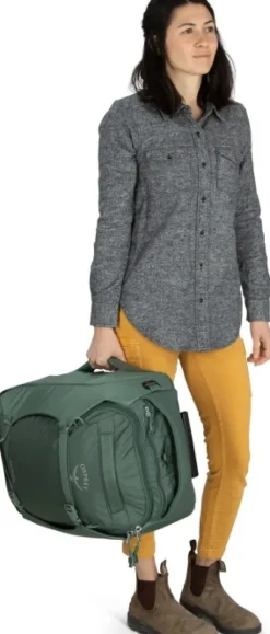 Osprey Sojourn Shuttle 45 matkalaukku, harmaavihreä