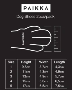 PAIKKA Dog Shoes koiran tossut, 2 kpl, koot 1-2