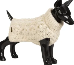 PAIKKA Handmade Knit koiran neulepusero, 45-50 cm, luonnonvalkoinen