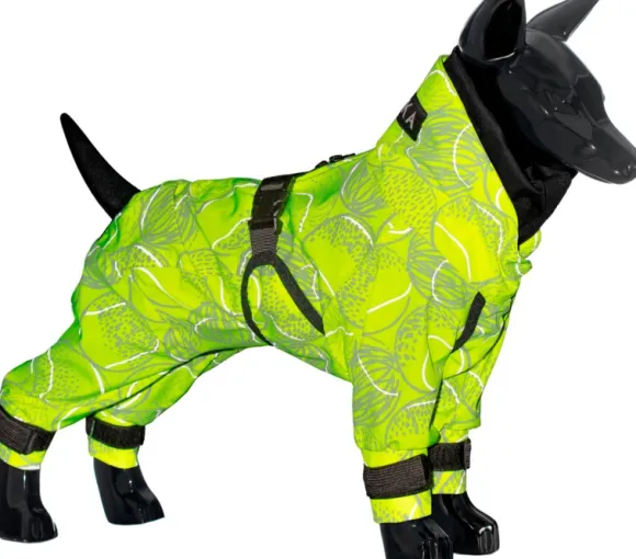 PAIKKA Rain Suit koiran sadehaalari, 55 - 60 cm, neonkeltainen