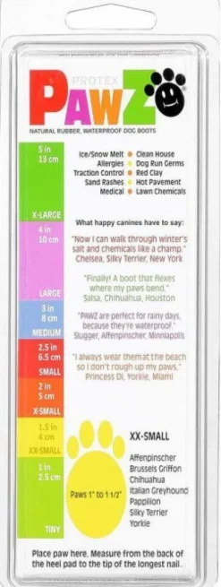 Pawz Dog Boots Color Yellow XXS