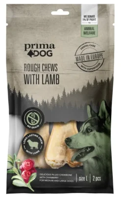 Prima Dog Rough Chews Lamb/Cranberry puruluu lammas/karpalo, 13,5 cm, 2 kpl