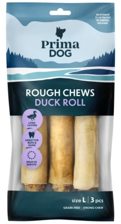PrimaDog Rough Chews Tuggben med Anka L 17 cm 225g, puruluu