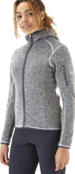 Rab Quest Hoody naisten hupullinen fleecetakki, vaaleanharmaa