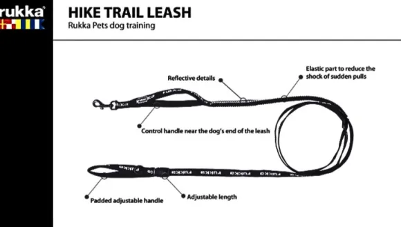 Rukka Hike Trail Leash Black/Gray M