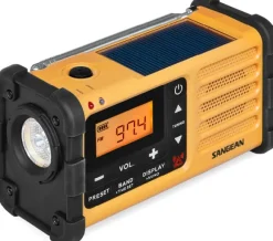 Sangean MMR88 hätäradio kammella, keltainen