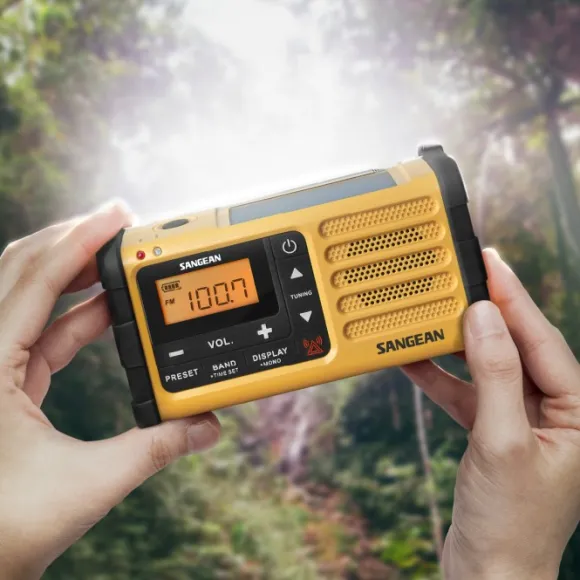 Sangean MMR88 hätäradio kammella, keltainen