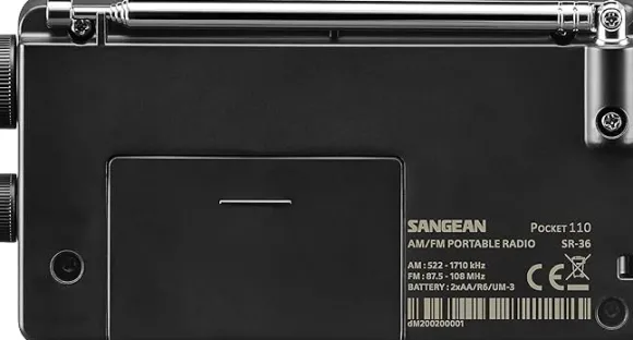 Sangean SR-36 Radio, musta