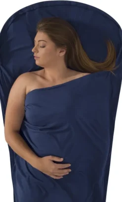 Sea To Summit Sleepliner Cotton Premium Mummy Navy Blue