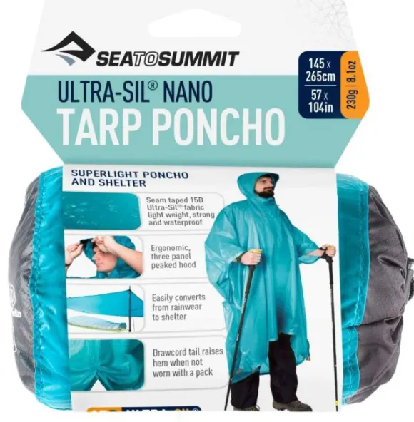Sea to Summit Tarp Poncho 15D Ultra-Sil Nano 145X265 cm Blue
