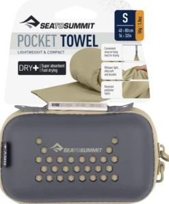 Sea To Summit Towel Pocket taskupyyhe, 80 x 40 cm, hiekanruskea