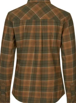 Seeland Skye Flannel Shirt Women Grizzly Brown/Terracotta Check