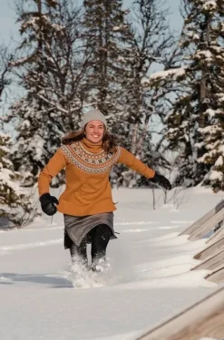 Skhoop Scandinavian Roll Neck villapaita, Blue Denim