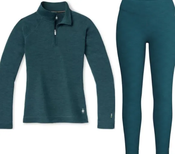 Smartwool Classic Thermal Merino 1/4 Zip naisten merinokerrasto, petrooli