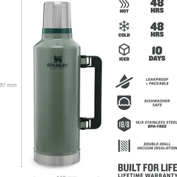 Stanley The Legendary Classic Bottle termospullo, 2,3 L, harmaavihreä