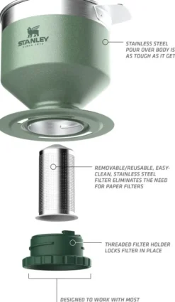 Stanley The Perfect-Brew Pour Over 0,6 L kahvisuodatin, vihreä