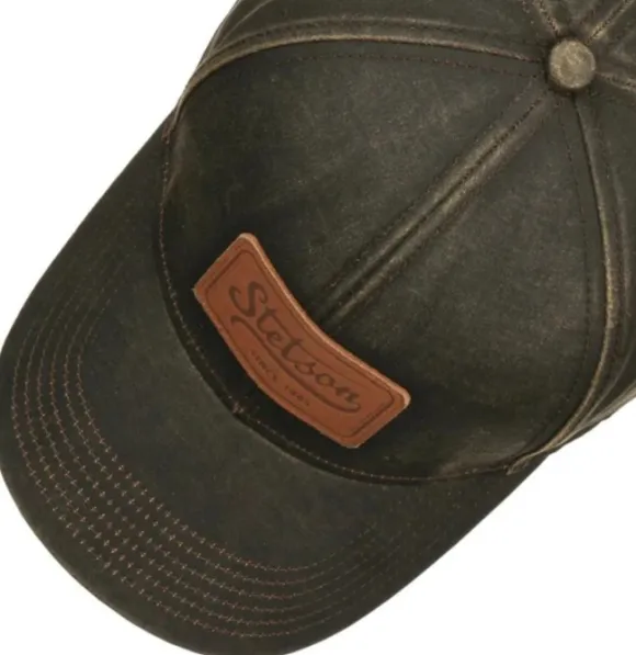 Stetson Baseball Cap CO/PES Leather Patch Brown