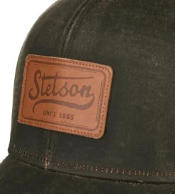 Stetson Baseball Cap CO/PES Leather Patch Brown
