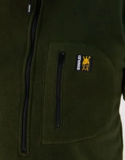 Swazi Bush Shirt fleecepusero, tummanvihreä