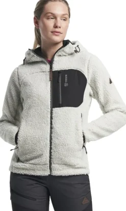 Tenson Himalaya Teddy Fleece Hood naisten fleecetakki, Oyster Mushroom