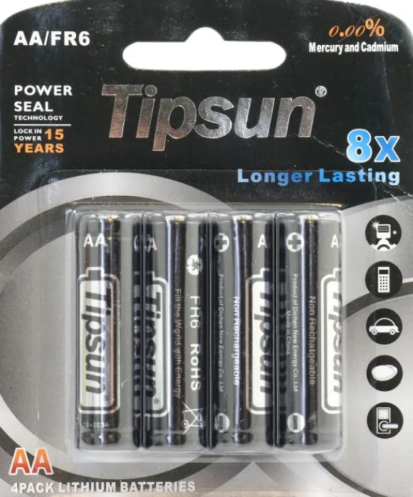 Tipsun AA Litiumparisto 4-pack