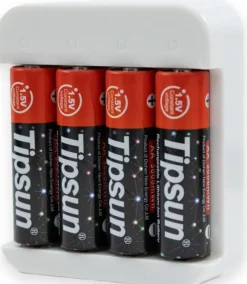 Tipsun 1.5V AA Ladattavat akut Lithium-ion, valkoinen