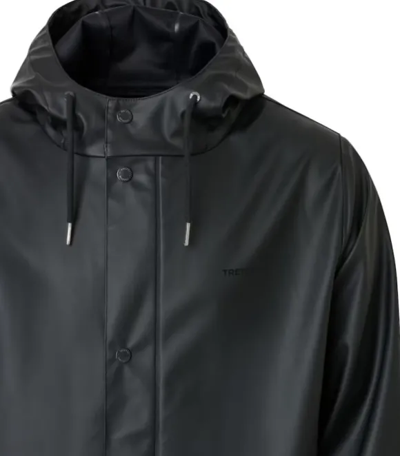 Tretorn Wings Long Rain Jacket Unisex sadetakki, Jet Black