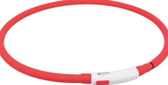 Trixie Flash Light Ring USB valopanta, XS - XL, punainen