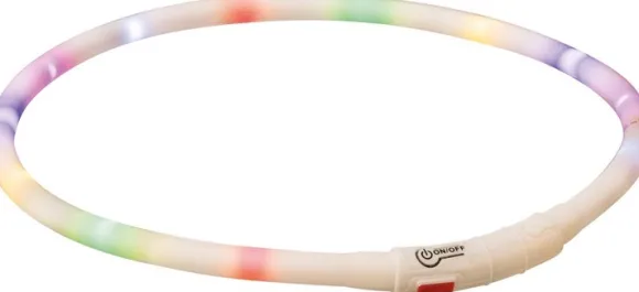 Trixie Flash Light Ring USB Silikon valopanta, XS - XL, monivärinen