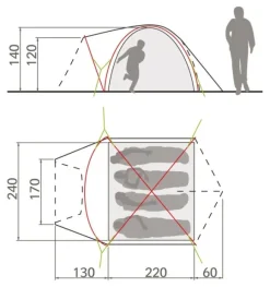 Vaude Campo Grande XT 4 hengen teltta, Terracotta