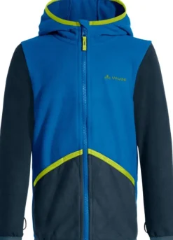 Vaude Kids Pulex Hooded Jacket lasten fleecetakki, sininen/vihreä